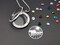 Mama Bear Necklace with Two 2 Cubs Necklace for Women, Floating Locket Pendant with 24 Birthstones & Charms for Mummy Mother Family Mom Grandma